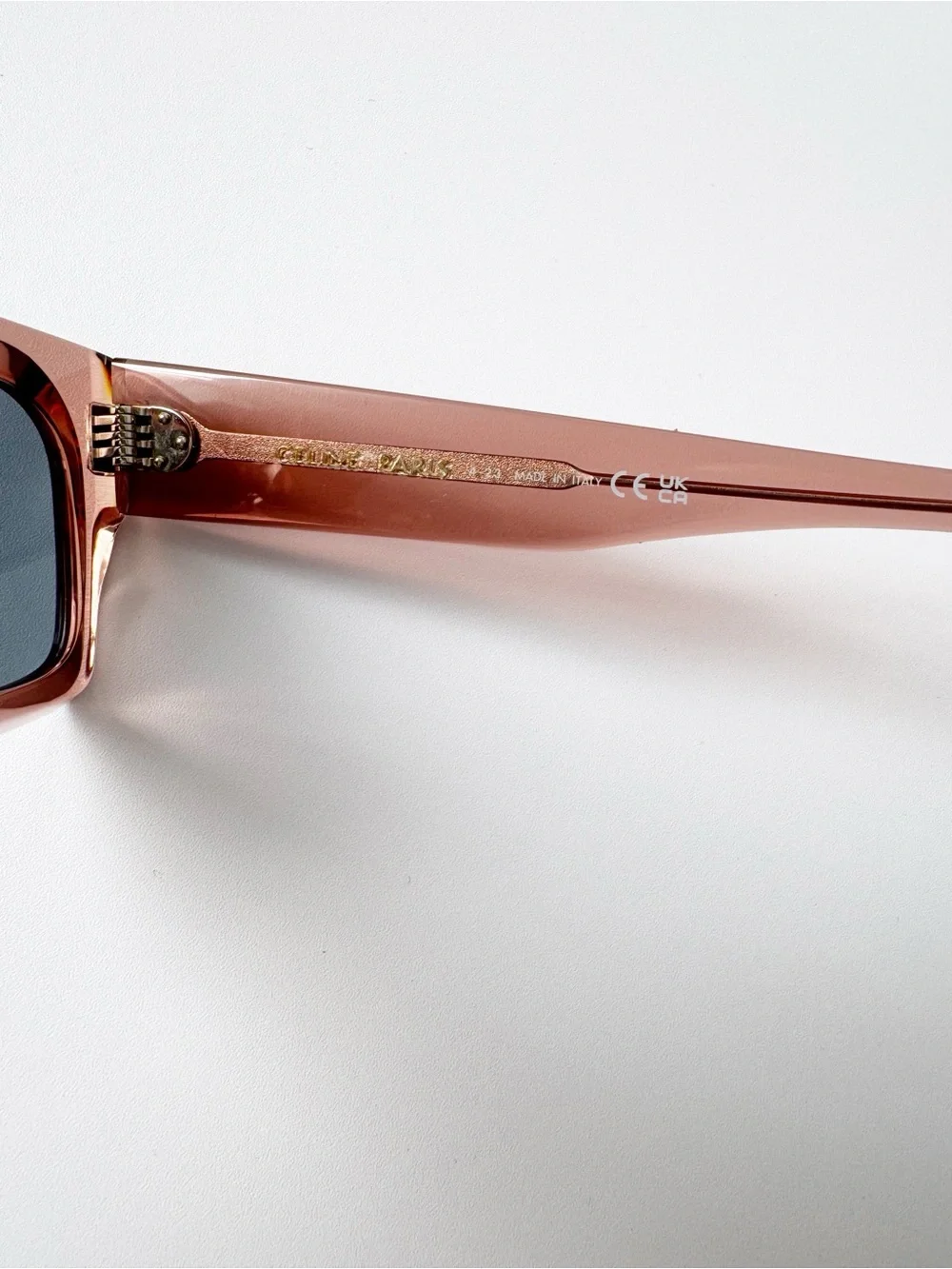 Celine Three Dots 54MM Rectangular Sunglasses in Translucent Rose | NWOT